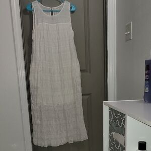 Max Studio White Sleeveless Maxi Sundress